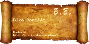 Biró Bonifác névjegykártya