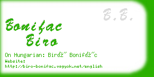 bonifac biro business card